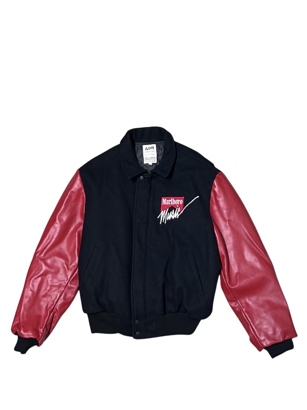 Rare Vintage Marlboro Music Varsity Jacket LG Wool Leather Sleeve Tobacco Promo